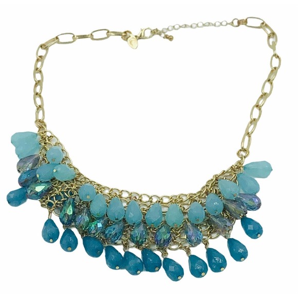 Charming Charlie Blue Teardrop Statement Necklace - Picture 3 of 7